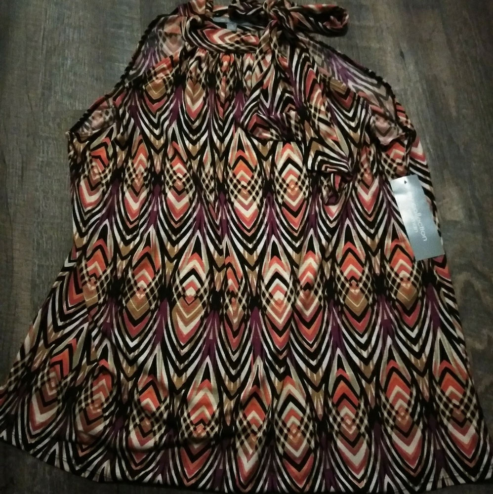 NWT My Collection tie neck blouse sz.1X